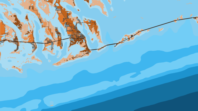 Illustration of Lower Keys, reef and offshore access between Key West and Marathon.