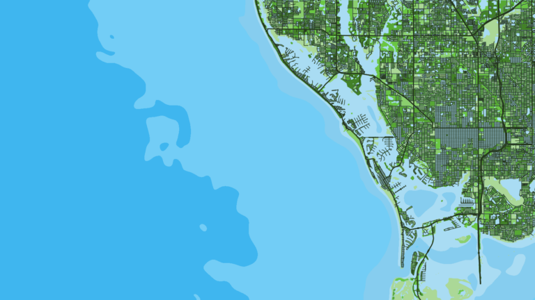 Illustration of Madeira Beach, grouper fleet access through John’s Pass.