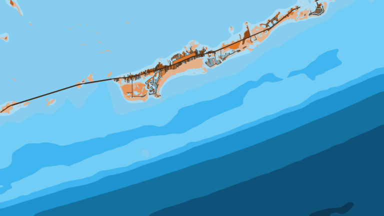 Illustration of Marathon, Middle Keys access to the reef and the humps.