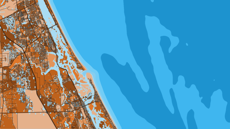 Illustration of Ponce Inlet, Inlet access to the shelf.