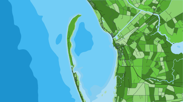 Illustration of Port St. Joe, bay access to the eastern Panhandle shelf.