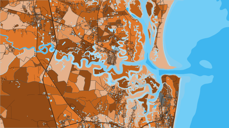 Illustration of St. Marys, St. Marys Entrance and Cumberland Island, with nearshore and offshore access by the Florida line.