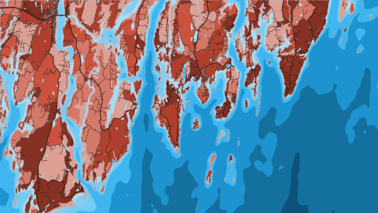 Illustration of Boothbay Harbor, midcoast base for groundfish and bluefin tuna, and host of the Boothbay Harbor Tuna Challenge.