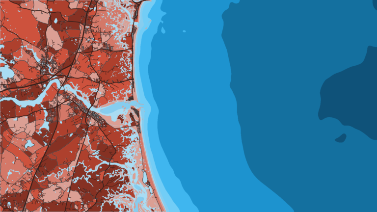 Illustration of Newburyport, Merrimack River mouth stripers and the run out to Jeffreys Ledge.