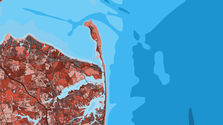 Illustration of Highlands, Raritan Bay and Sandy Hook striped bass and fluke trips, and the closest port to the Mud Hole.
