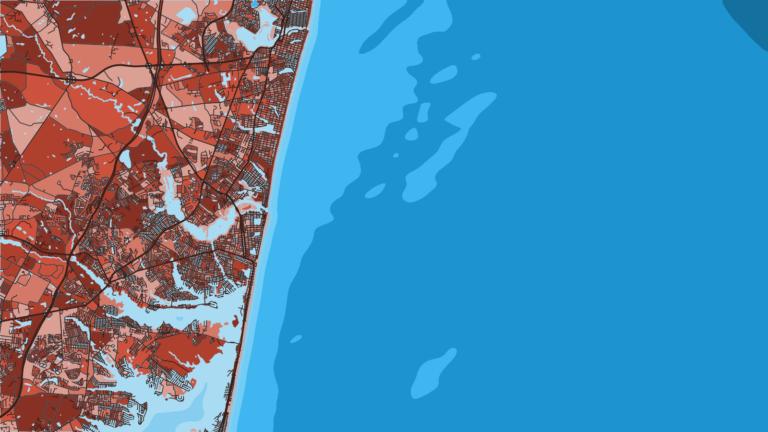 Illustration of Point Pleasant Beach, The Manasquan Inlet charter and party fleet, with canyon access to the Hudson and Toms side.