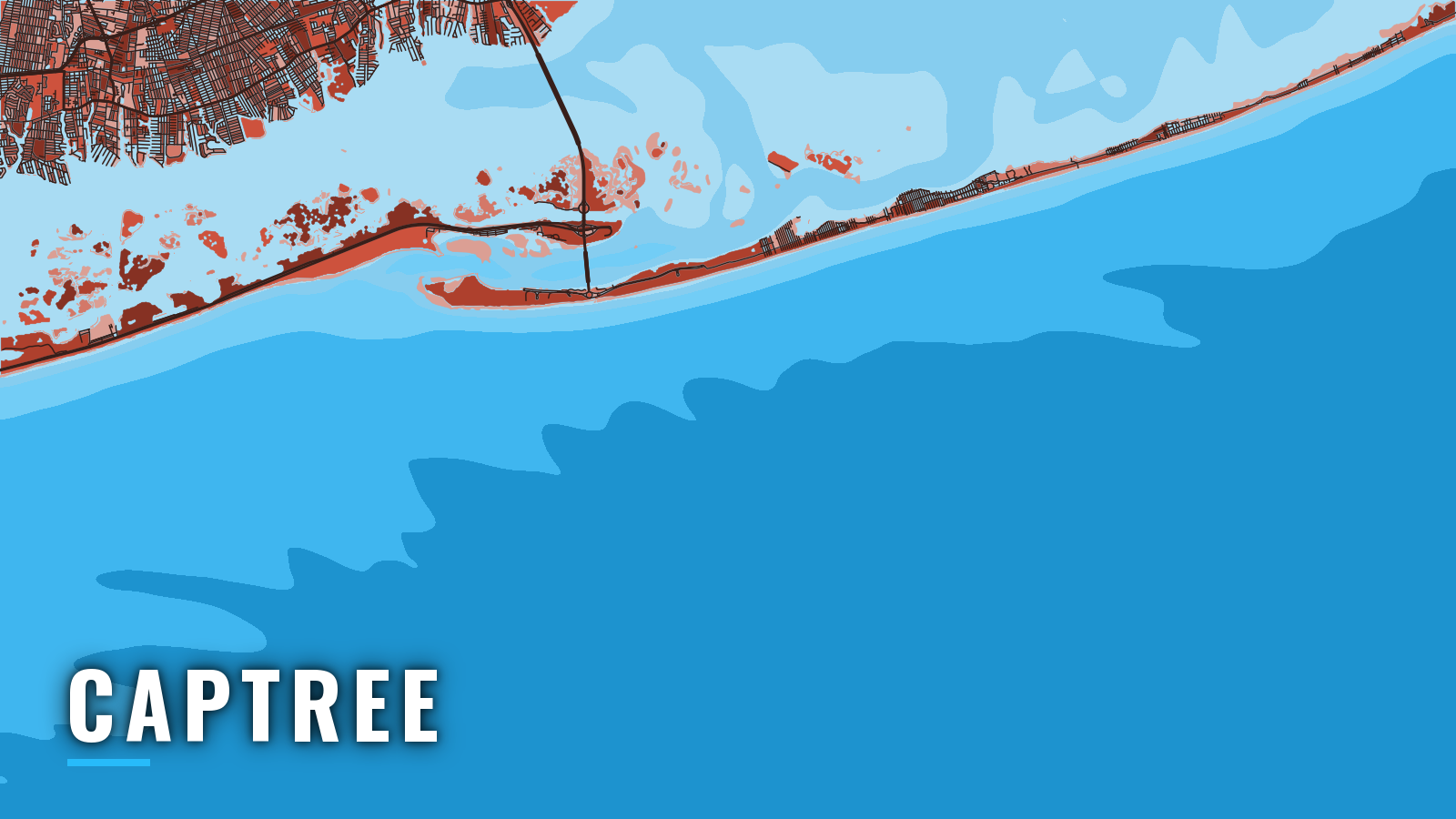 Stylized map of Captree, New York, labelled with the port name (not for navigation)