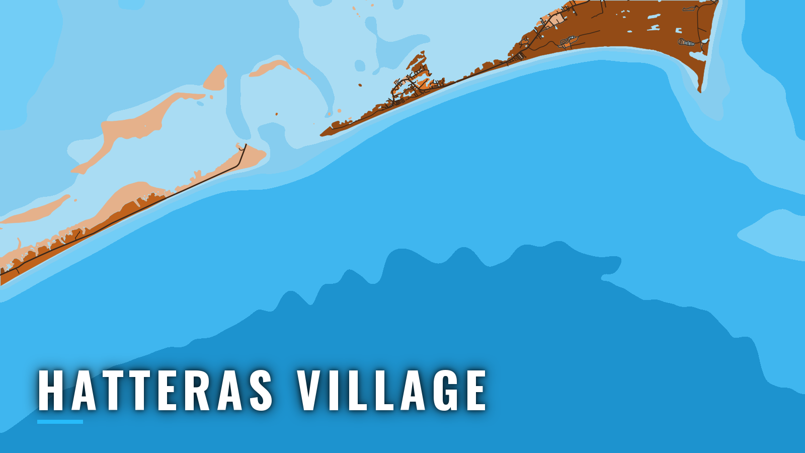 Stylized map of Hatteras Village, North Carolina, labelled with the port name (not for navigation)