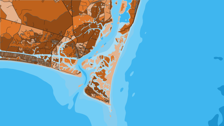 Illustration of Southport, A Cape Fear River port near Frying Pan Shoals, known for king mackerel tournaments and reef trips.