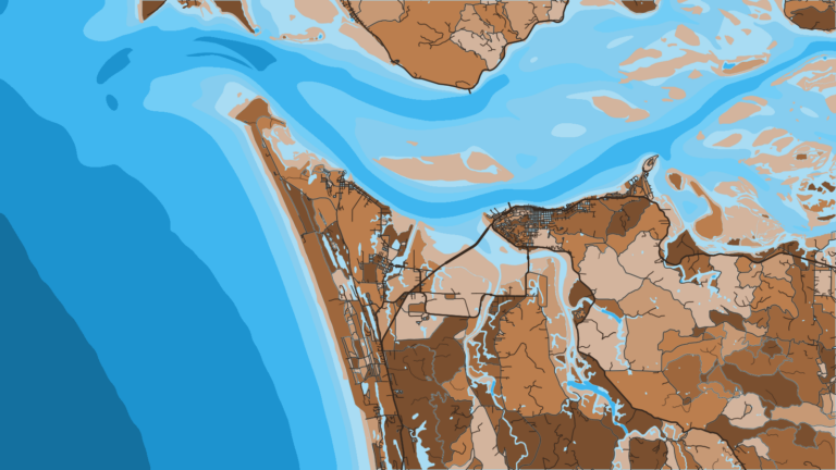 Illustration of Astoria, Columbia River bar, Buoy 10 salmon, and the gateway to the Columbia River halibut subarea.