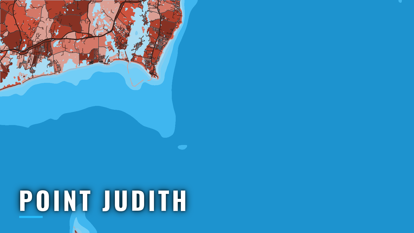 Stylized map of Point Judith, Rhode Island, labelled with the port name (not for navigation)