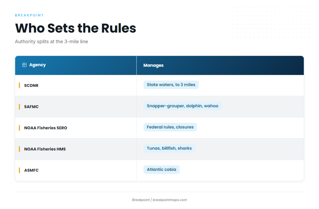 South Carolina Fishing Regulations for Offshore Species