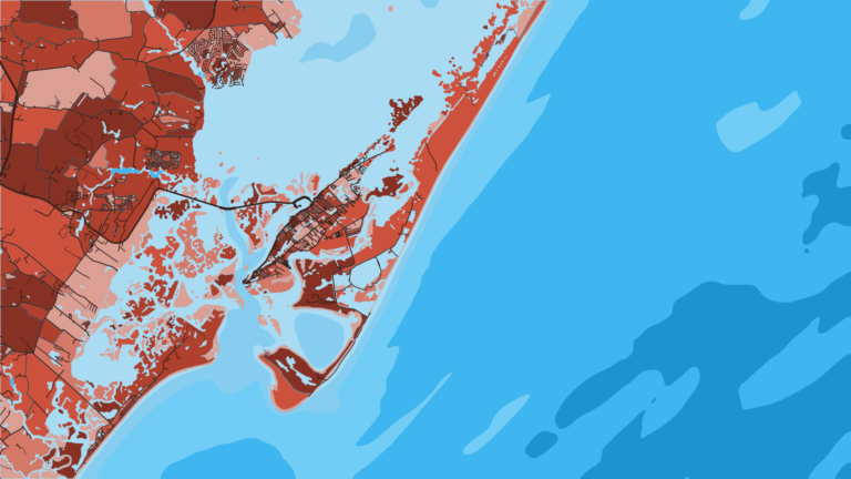 Illustration of Chincoteague, access to Washington Canyon, plus an inshore and nearshore flounder fishery.