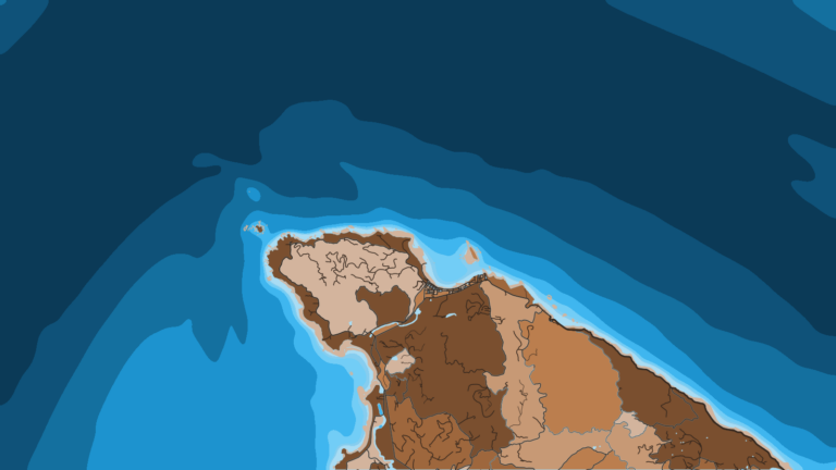 Illustration of Neah Bay, northwest corner port known for halibut and lingcod, with ocean and Strait water both in reach.