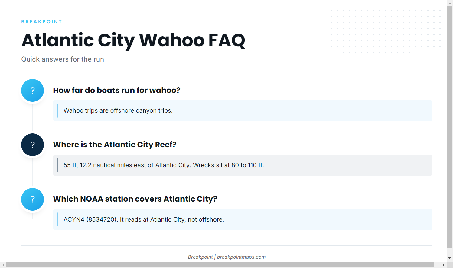 FAQ: wahoo fishing out of Atlantic City