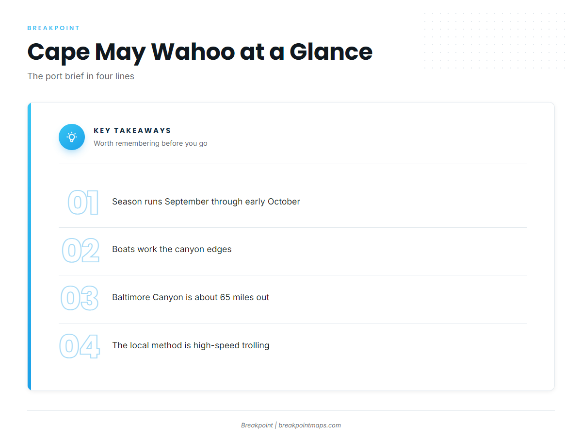 FAQ: wahoo fishing out of Cape May