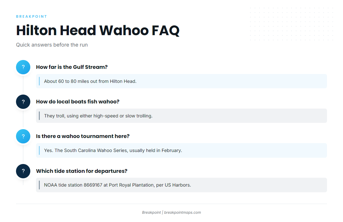 FAQ: wahoo fishing out of Hilton Head Island