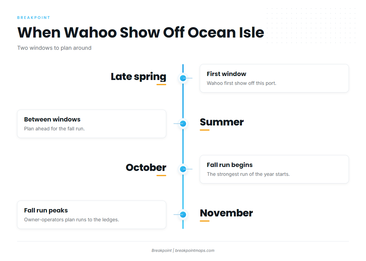 When wahoo are off Ocean Isle Beach