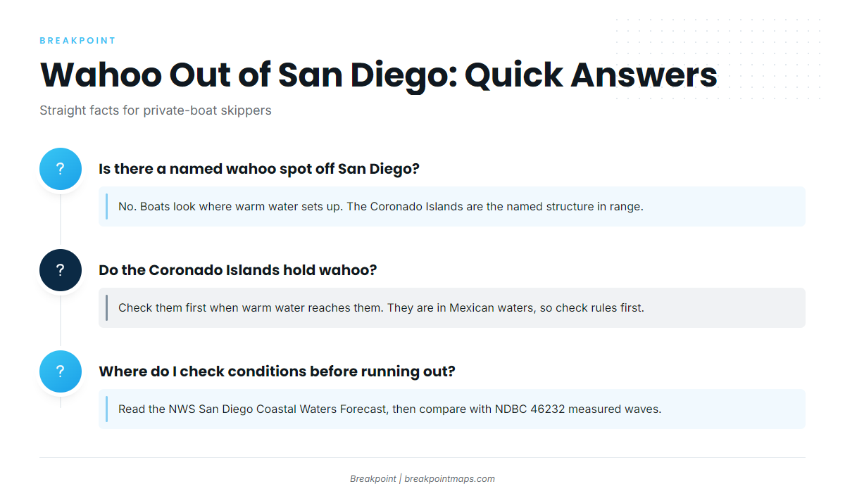 FAQ about wahoo fishing out of San Diego