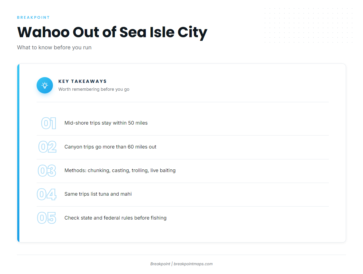 Methods on the 12-hour mid-shore trip