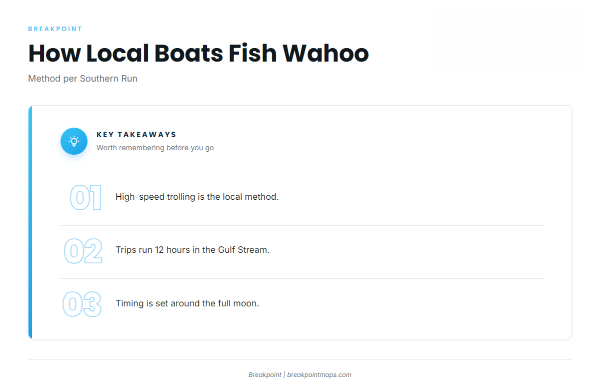 How wahoo are fished here