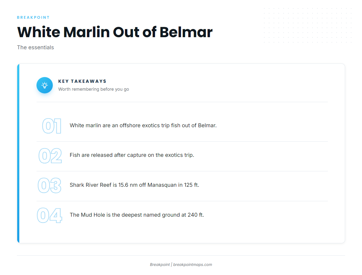 FAQ: white marlin out of Belmar