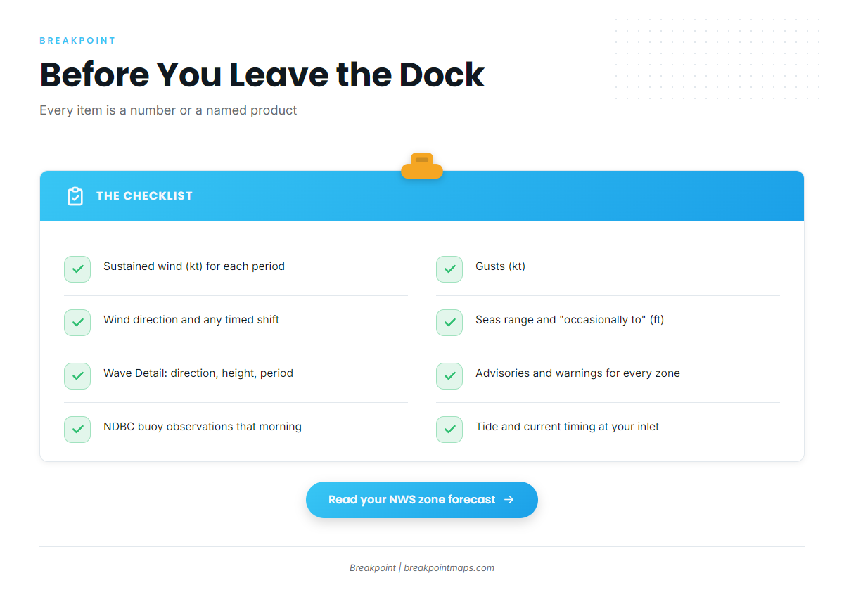 What should you check before you leave the dock?