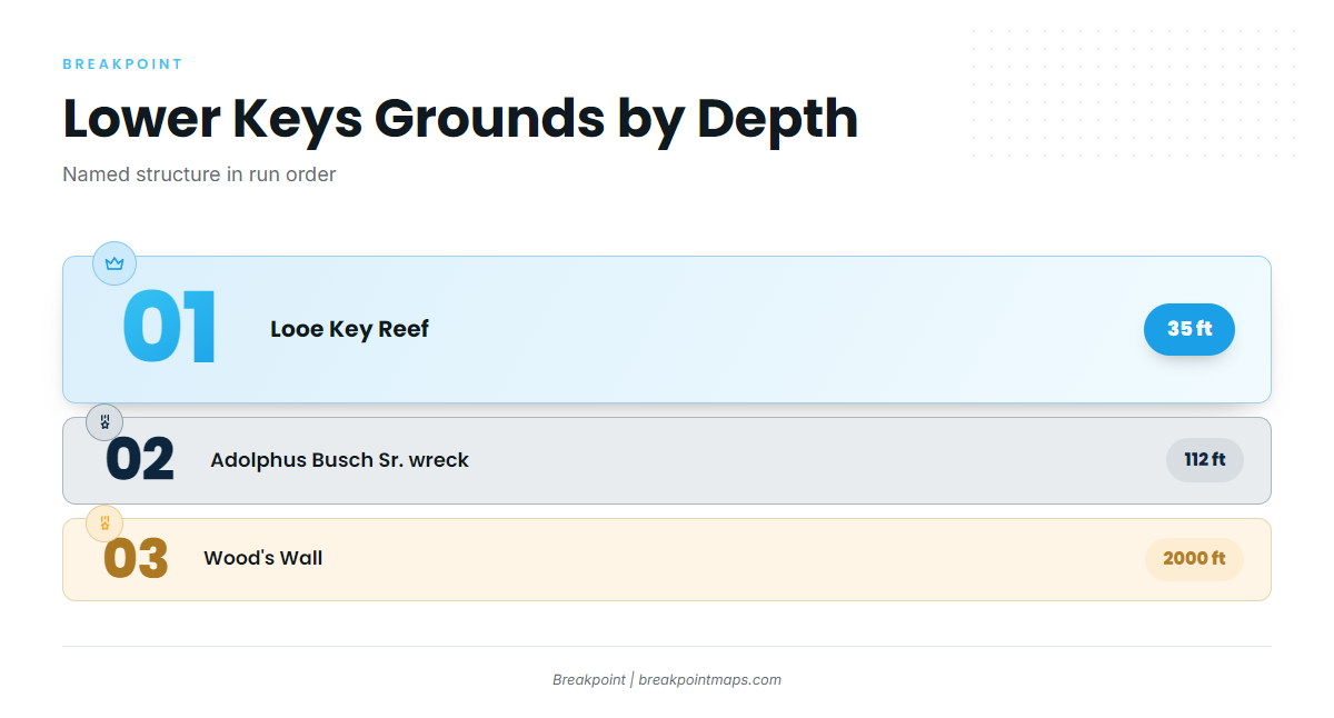 Grounds and structure (Yellowfin tuna fishing out of Lower Keys)