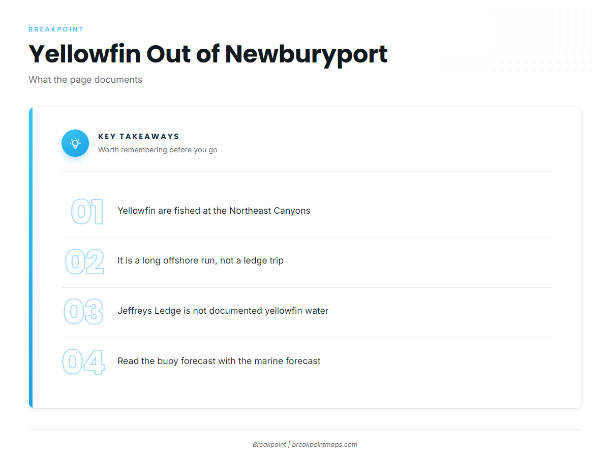 Where boats run (Yellowfin tuna fishing out of Newburyport)