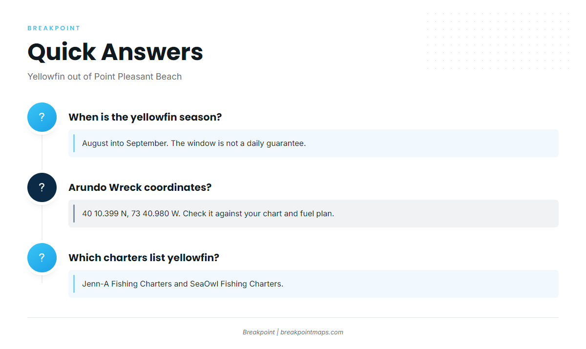 FAQ: yellowfin tuna out of Point Pleasant Beach